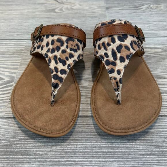 b.o.c. Mya Thong Sandals - Tan Leopard Canvas - NIB - Size 6M - Picture 2 of 5